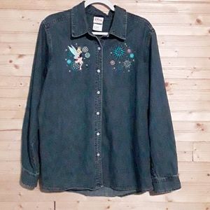 Disney Tinkerbell Denim Shirt XL